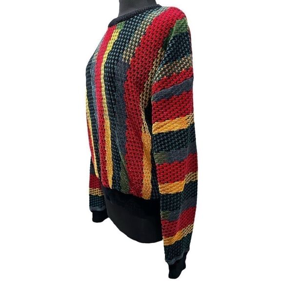 Vintage Tundra Canada Coogi Style 3D Knit Sweater Multicolor Cosby 90s Large - Picture 6 of 15
